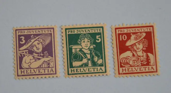 Zwitserland - Switzerland - 3 Pro Juventute series 1915-1916-1917