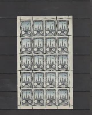 Frankrijk 1922 - Rare complete series of Rouen airshow stamps + 1 limited edition sheet