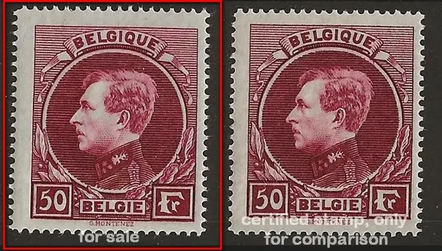 België 1941 - Albert I type Montenez - 50F Roze-wijnrood ("Lie de vin rosé") Mechelse druk (T 14 x 14½) - OBP/COB 291D