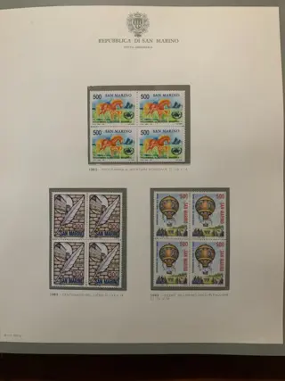 San Marino 1983/1993 - San Marino collection in block of four, period 1983-1988 and 1990-1993, complete