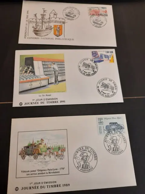 Frankrijk 1970/1995 - Large lot - Lot FDC Enveloppes + Cartes et documents Philathélique Côte Y/T 200 €