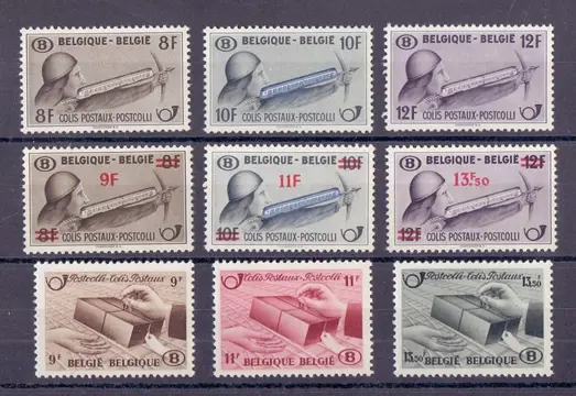 België 1938/1948 - Bijna volledige verzameling spoorweg- en postpakketzegels - OBP/COB TR202/303 ZONDER 236/59