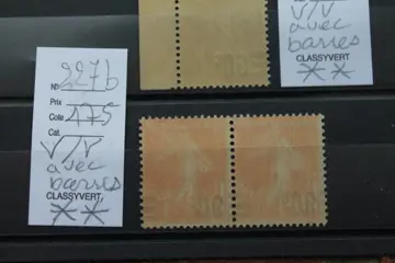 Frankrijk 1926/1927 - ‘Semeuse’ variety, value-on-value with bar - Y&T 123b**/127b**