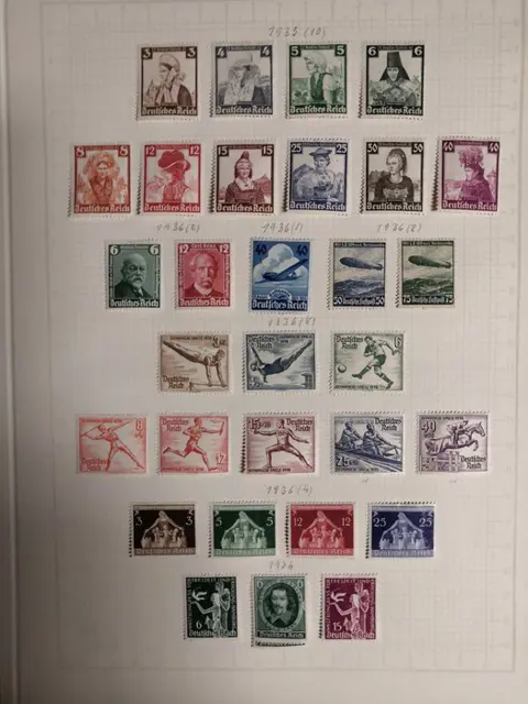 Duitse Rijk 1935/1945 - Unused, only slightly incomplete collection on sheets