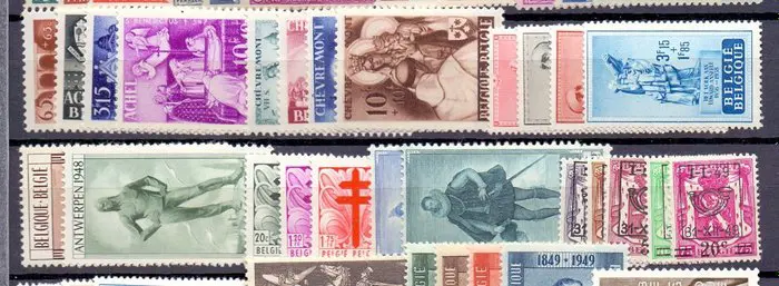 België 1946/1949 - Verzameling met Portretten van de Senaat I t/m IV - OBP / COB 725 t/m 791 en 798