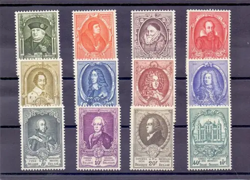België 1952 - Volledige jaargang met blok, UPU-congres, Letterkundigen e.a. - OBP/COB 876/907 + BL30
