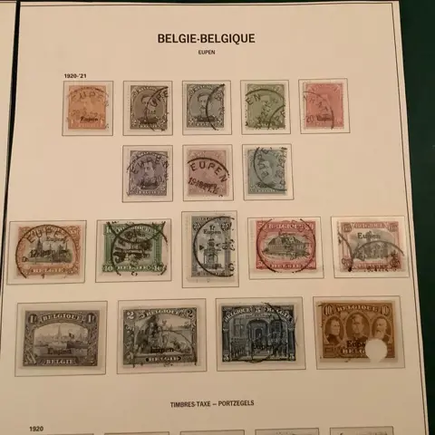 België - bezetting van het Duitse Rijk (1919-1920) 1920/1921 - Belgische bezetting van Eupen en Malmedy met strafport - Michel 1/17 en P1/5
