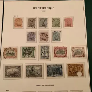 België - bezetting van het Duitse Rijk (1919-1920) 1920/1921 - Belgische bezetting van Eupen en Malmedy met strafport - Michel 1/17 en P1/5