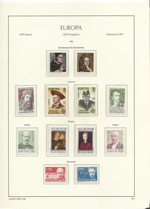 Europa CEPT 1980/1990 - Complete collection on Leuchtturm album and leaves - Unificato