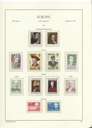 Europa CEPT 1980/1990 - Complete collection on Leuchtturm album and leaves - Unificato