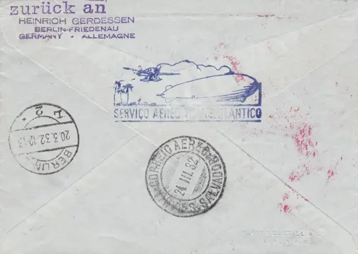 Duitse Rijk 1932 - Very nice airmail letter, airship “Graf Zeppelin”, 1st South America flight 1932