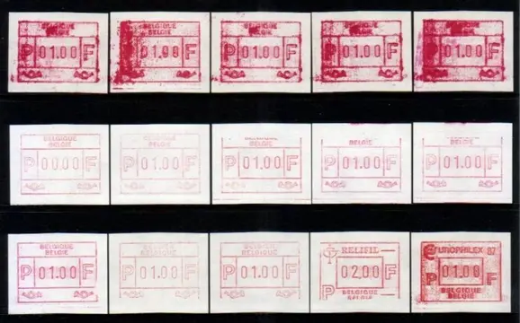 België 1983/2001 - Automaatzegels FRAMA met afwijkingen - OBP 2023 deel 2 Automaatzegels