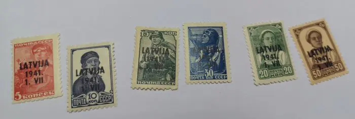Letland 1941 - Complete MNH+Used Occupation of Latvia, selection of value sets of Latvia stamps