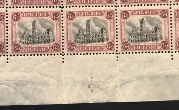 België 1920 - Stadhuis Dendermonde - Velletje van 25 - 182Aa - POSTFRIS - Plaatnummer 6.V. - F182Aa