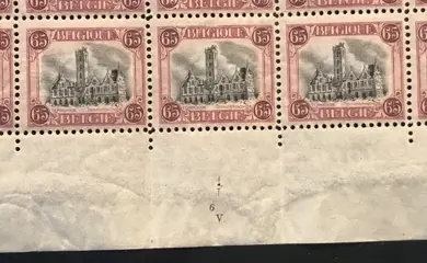België 1920 - Stadhuis Dendermonde - Velletje van 25 - 182Aa - POSTFRIS - Plaatnummer 6.V. - F182Aa