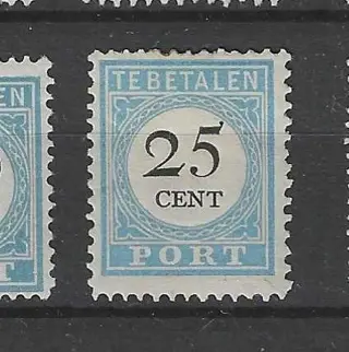Nederland 1881/1887 - Portzegels Cijfer en waarde zwart - NVPH P3/P12