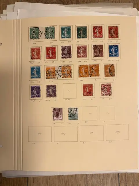 Frankrijk 1900/1981 - Collection on album sheets with a selection of cancellations