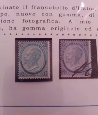Koninkrijk Italië 1865/1867 - 20 c. on 15 c. De la Rue. 3rd type - Sassone n 25.