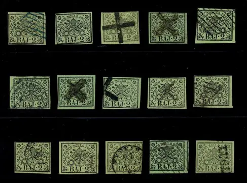 Italiaanse oude staten - Pauselijke Staat 1852 - Lot with 40 stamps - Michel 3 (40)
