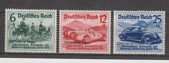 Duitse Rijk 1939 - Car Exhibition and Car Race - Michel 686/688 .695/697