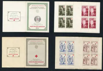 Frankrijk 1956/1962 - Red Cross - 1366a and 1367a + booklets from 1956 to 1962 - Yvert&Tellier