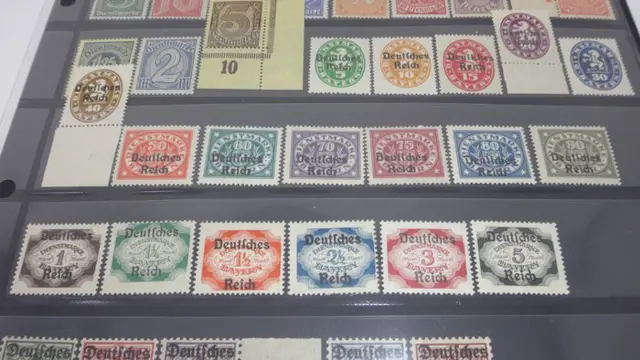 Duitse Rijk 1903/1923 - Official stamps, 12 complete sets with 36 margins - 1-8**/16-104**MNH