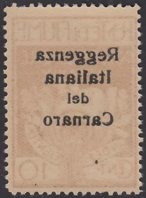 Fiume 1920 - Legionnaires overprinted ‘Reggenza Italiana del Carnaro’, 10 c. carmine, four varieties - Sassone N. 134zmad, 134zt, 134b, 134c