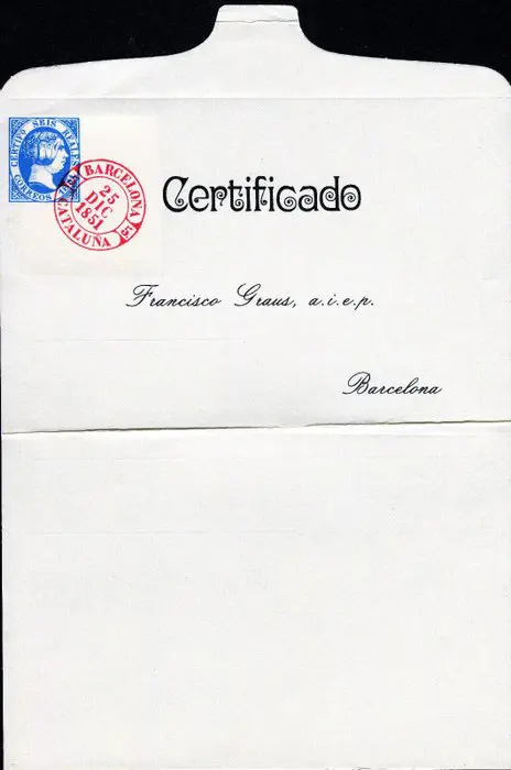 Spanje 1853 - Madrid. Internal post. 1 cuarto bronze. Graus certificate - Edifil 22