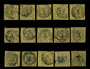 Württemberg - Lot with 225 used stamps