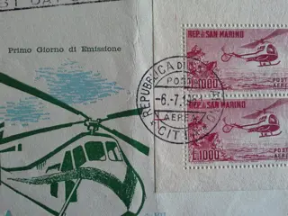San Marino 1961 - Helicopter souvenir sheet on first day of issue cover - Sassone n. 22