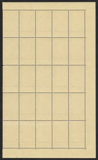Italiaans Cyrenaica 1943 - Extremely fine and rare full sheet of 50 MNH divided into 2 not issued 60 c. orange overprinted, - Sassone n.40