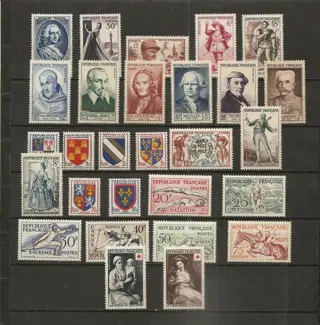 Frankrijk 1950/1953 - Lot of 4 complete years, mint** deluxe with the illustrious figures and Olympic Games series - N° 863 à 967
