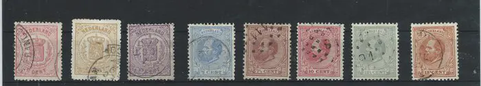 Nederland 1857/1888 - Koning Willem III en Rijkswapen - NVPH 7/12, 13/18. 19/29