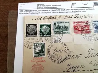 Duitse Rijk - Zeppelin poststuk Reich met certificaat.