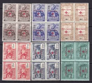 Portugal 1928/1936 - Red Cross sets - Blocks of 4