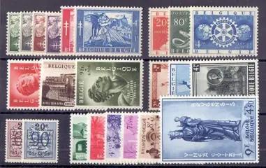 België 1952/1954 - Volledige jaargangen 1953 en 1954 + UPU en Letterkundigen met 2-luiken uit 1952 - OBP/COB 880/899 + 908/960