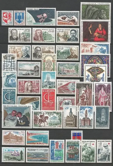 Frankrijk 1963/1974 - Lot of 12 complete years, mint**, deluxe - Yvert n°1368 au n°1829** MNH