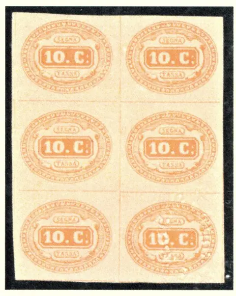 Koninkrijk Italië - Postage due, 10 cents orange - Sassone N. 1