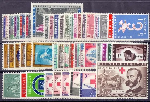 België 1955/1959 - 5 Bijna volledige jaargangen zonder blok