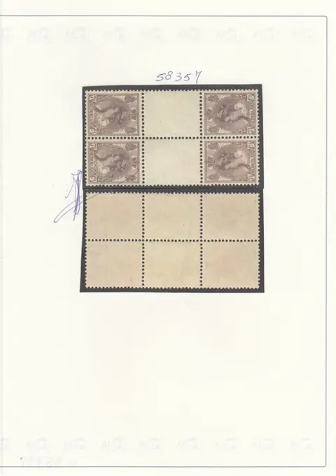Nederland 1924 - Koningin Wilhelmina keerdrukken, in keerdrukblokpaar - NVPH 61b/c (2x)