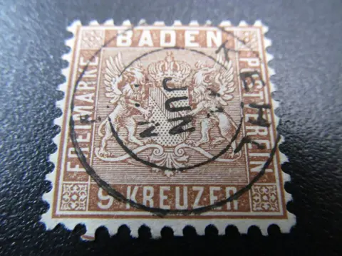 Baden - AD-Baden Nr. 15c, 1862, Wappen liniert, gestempelt, BPP Befund