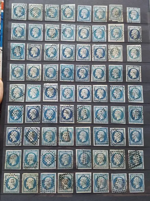 Frankrijk 1854/1862 - Superb lot of 1079 copies of No. 14A - 14Aa - 14Af - 14B