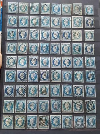 Frankrijk 1854/1862 - Superb lot of 1079 copies of No. 14A - 14Aa - 14Af - 14B
