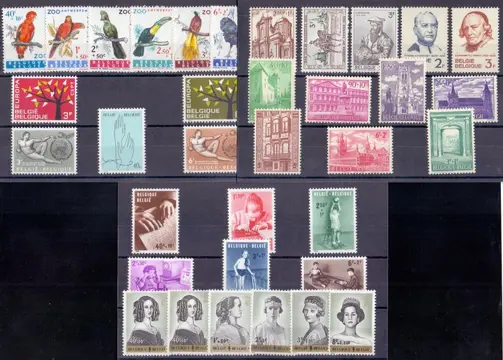 België 1960/1979 - 20 bijna volledige jaargangen met blokken zonder boekjes