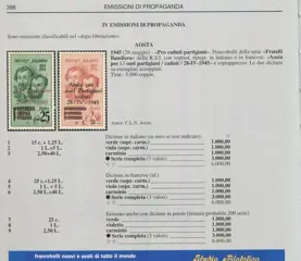 Italië 1945 - Aosta – Bandiera brothers with overprint in Italian and French, 6 values.