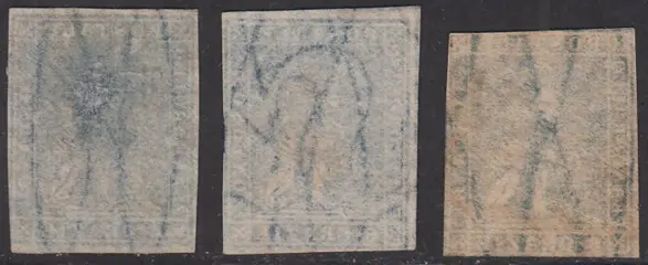 Italiaanse oude staten - Toscane 1857 - 2nd issue, 2 crazie and 6 crazie on white paper, wavy lines watermark, the catalogued shades - Sassone N. 13, 13a, 13b, 15, 15a, 15b