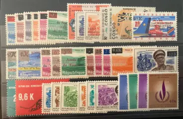 DR Congo 1965/1969 - 5 Volledige jaargangen met blokken zoals getoond in de afbeeldingen - tussen OBP/COB 573 en 712 + BL16/22 inclusief 4 Kennedy blokken