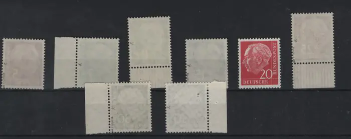 Duitsland, Bondsrepubliek - Federal Republic of Germany set “Heuss” + fluorescent (“Lumogen”) + horizontal watermark - Michel Spezial 2021 177/196 + Y +y