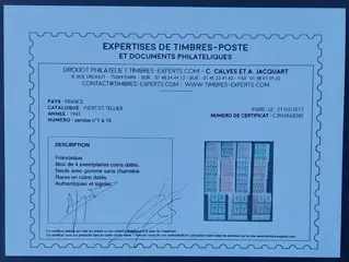 Frankrijk 1943 - Francisque, complete series in blocks of 4, dated corners - Yvert Service 1-15