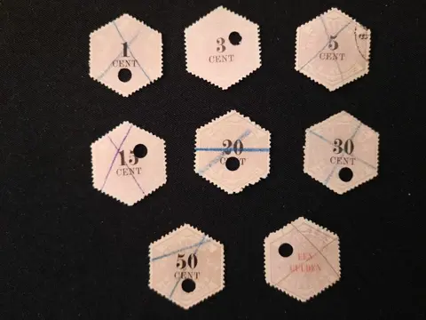 Nederland 1877/1879 - Telegramzegels - NVPH TG1/TG3, TG5, TG6, TG8, TG9, TG11